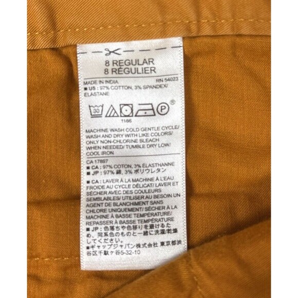 Banana Republic Womens Mustard Chino Pants Size 8 Preppy Classic Casual - Picture 7 of 7